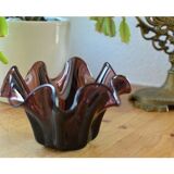 Bougeoir en verre Murano violet