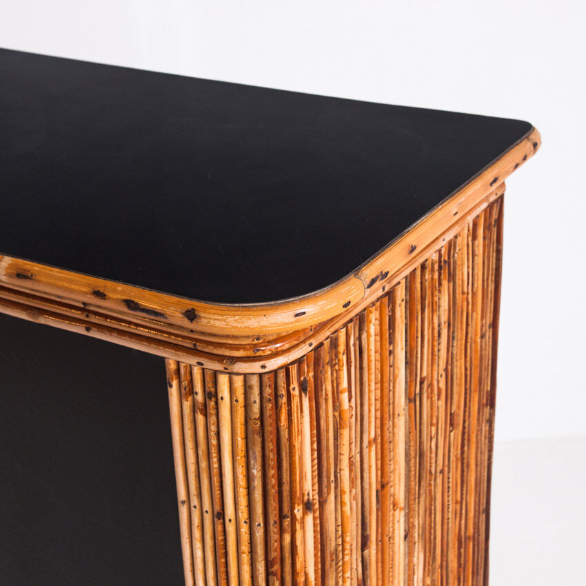Vintage bar counter in canning and rattan. France, 50s.