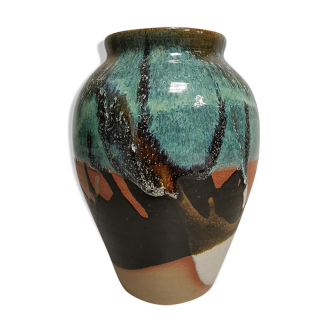 Vintage vase, Potterie enamelled and signed