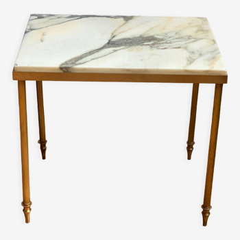 Table basse marbre laiton