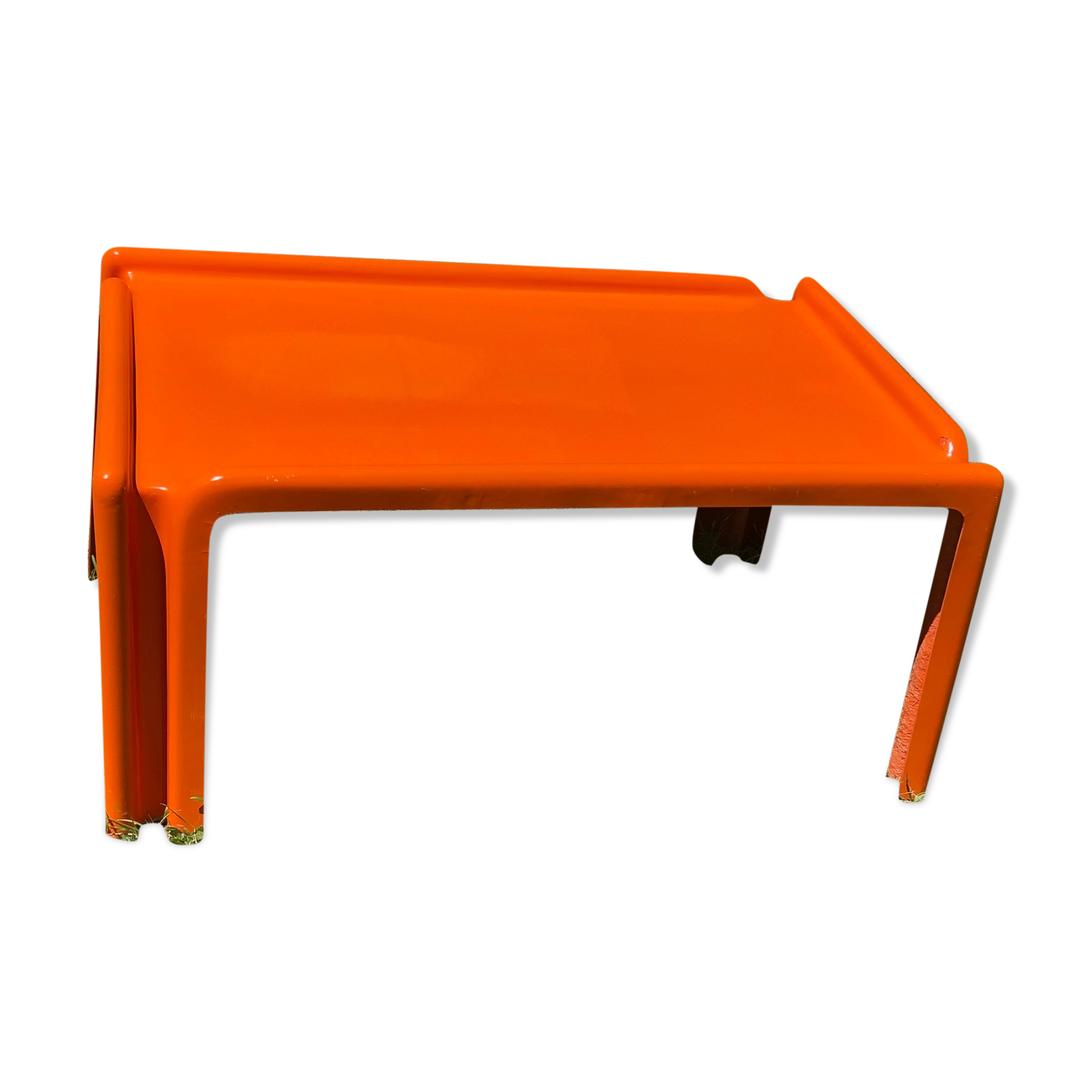 Orange fiberglass coffee table