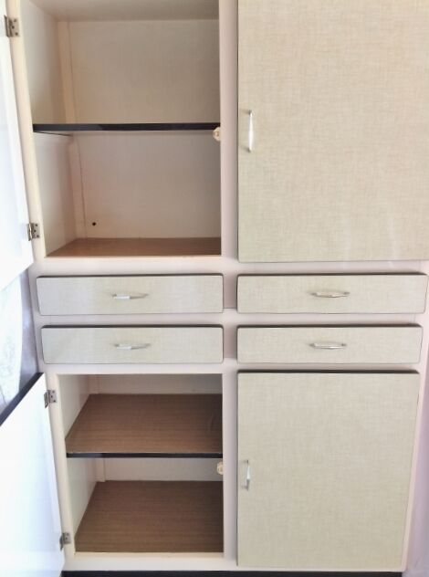 Green white formica buffet from the 1960s