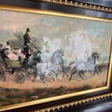 La Calèche émail Sur Cuivre Horace Vernet