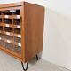 Vintage German Pine Sideboard / Sorting Cabinet with 24 Drawers & Glass Sli