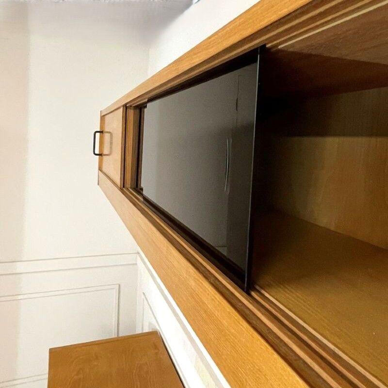 Vintage low sideboard set with matching wall unit.