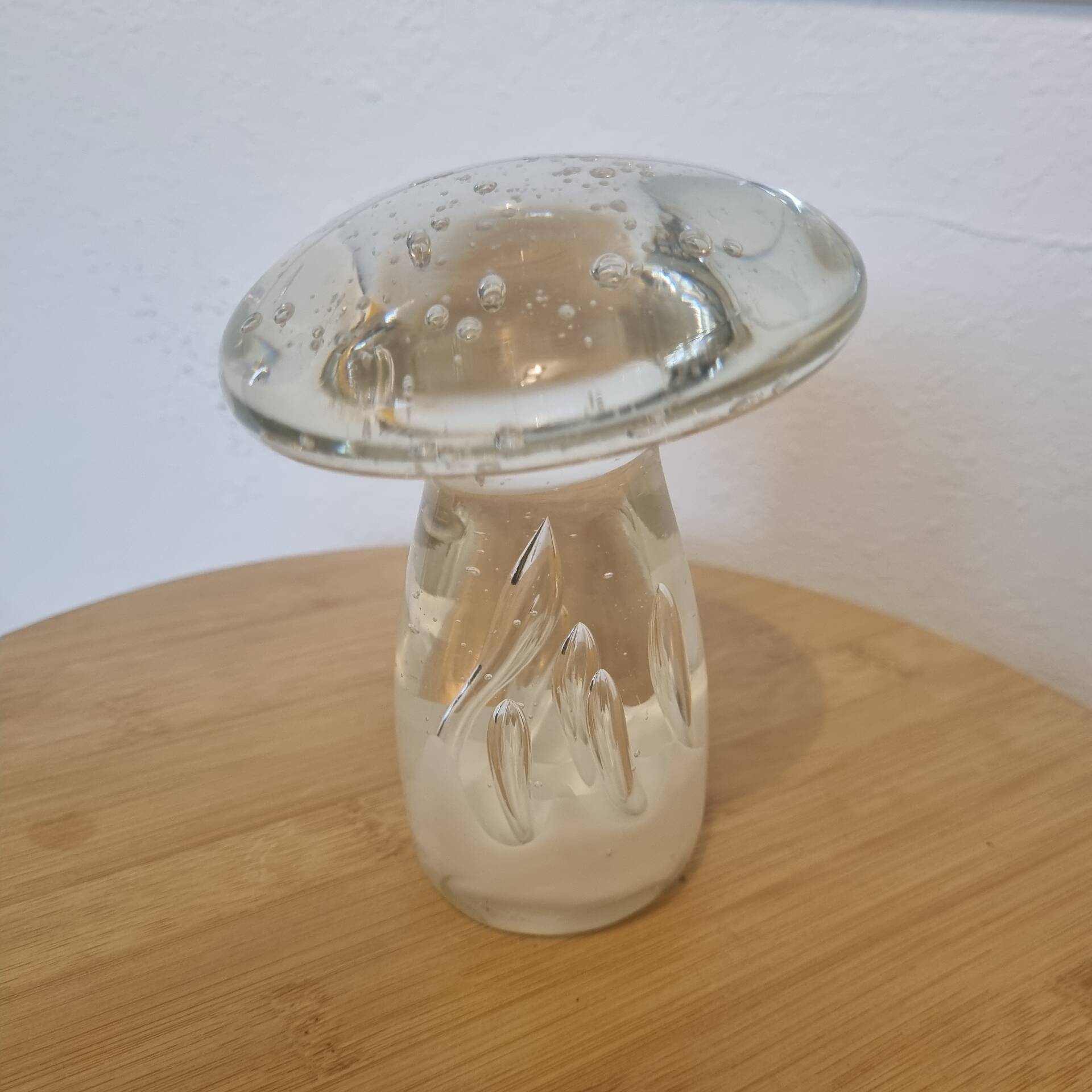 Mushroom paperweight blown glass