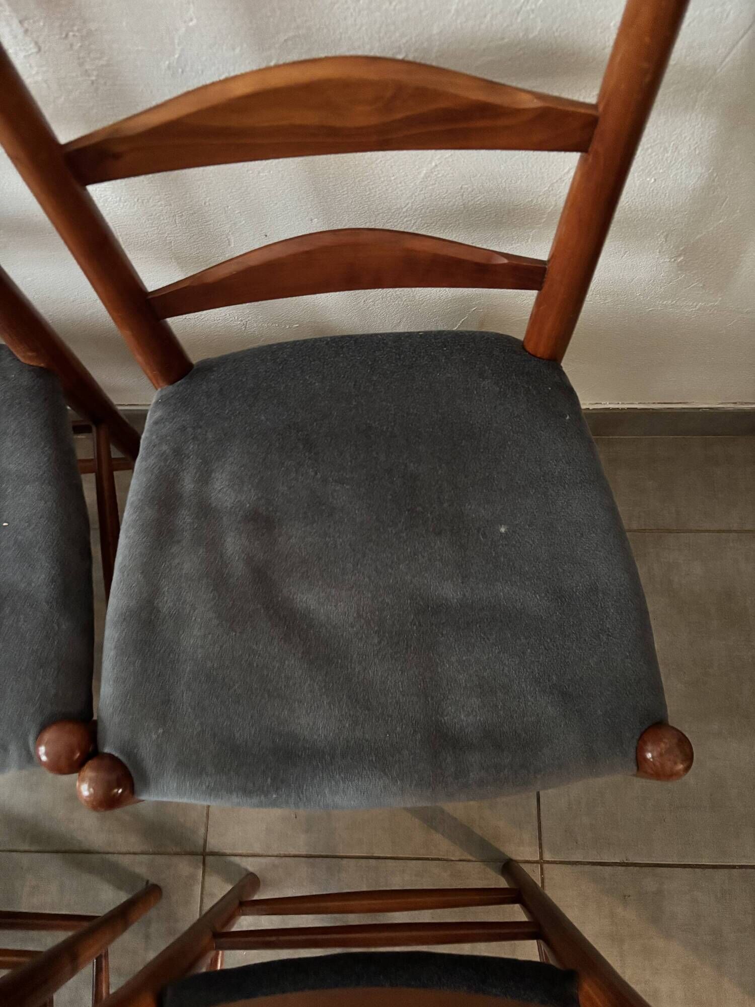 Set of 8 Scandinavian ladderback chairs, 1960s.