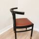 Vintage THONET Bentwood Dining Chair: Postmodern Brown Leather Seat