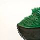 Two-tone ceramic leaf dish, green and black, signed, 1960.