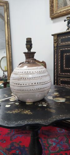 Pied de lampe en céramique émaillée , vintage