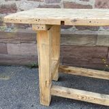 Table industrielle primitive établi en bois naturel brut vintage bohême commerce magasin