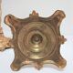 Pair of vintage golden brass cherub candlesticks
