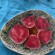 Set of art nouveau slurry consisting of a large dish and 3 small collector's jars