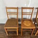 Series of 4 vintage bistro chairs 1950
