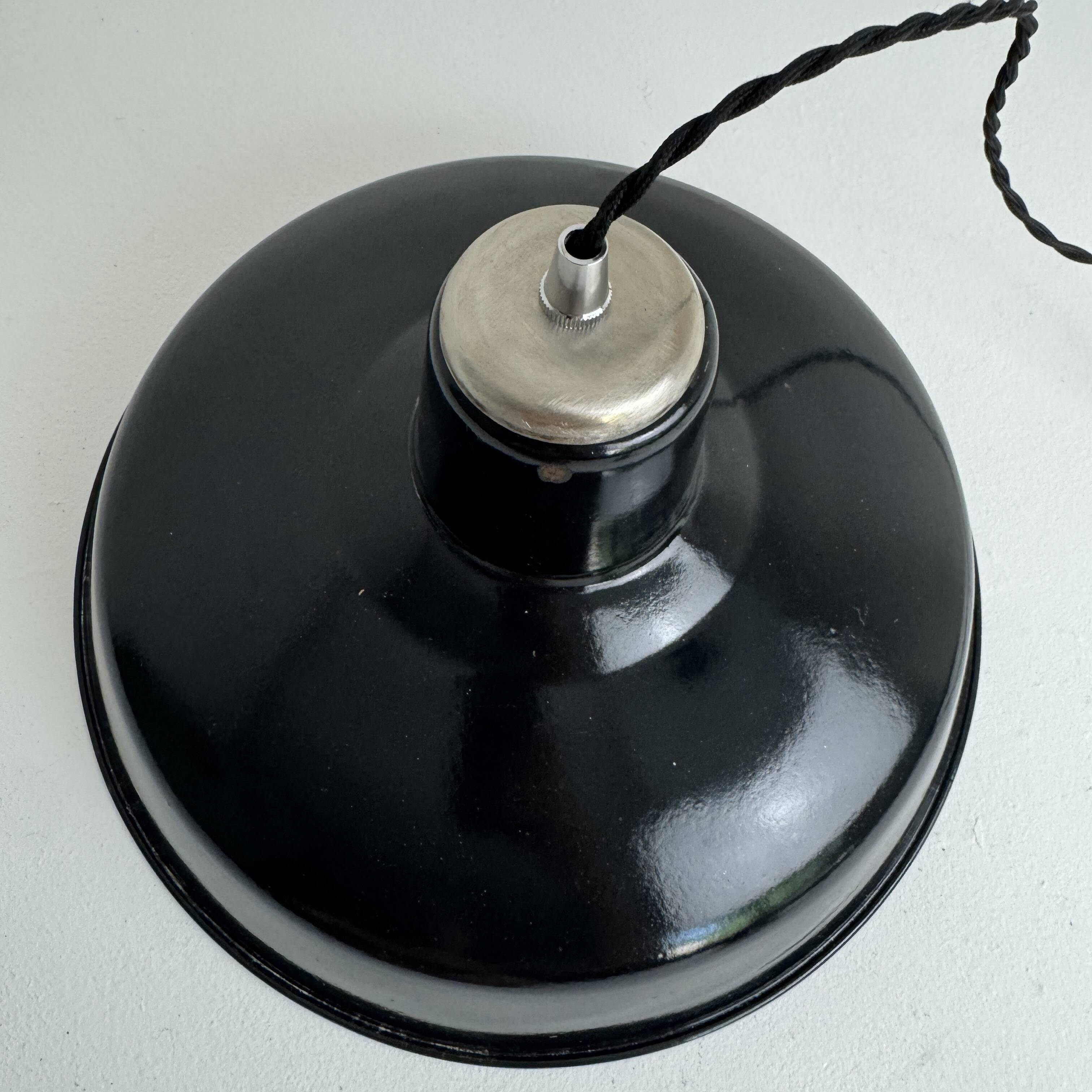 Pair of enamelled industrial workshop suspensions