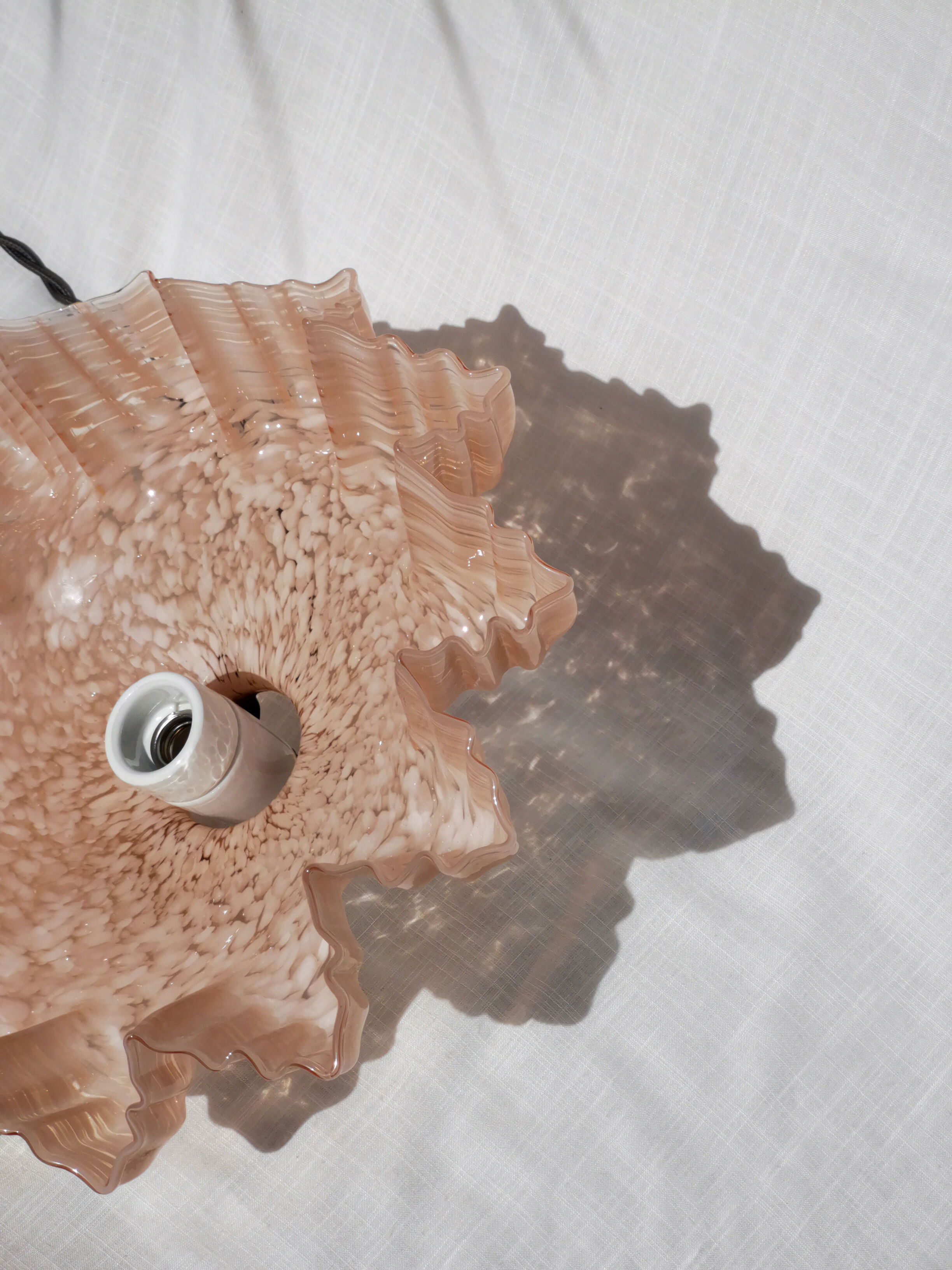 Suspension glass of clichy pink art deco