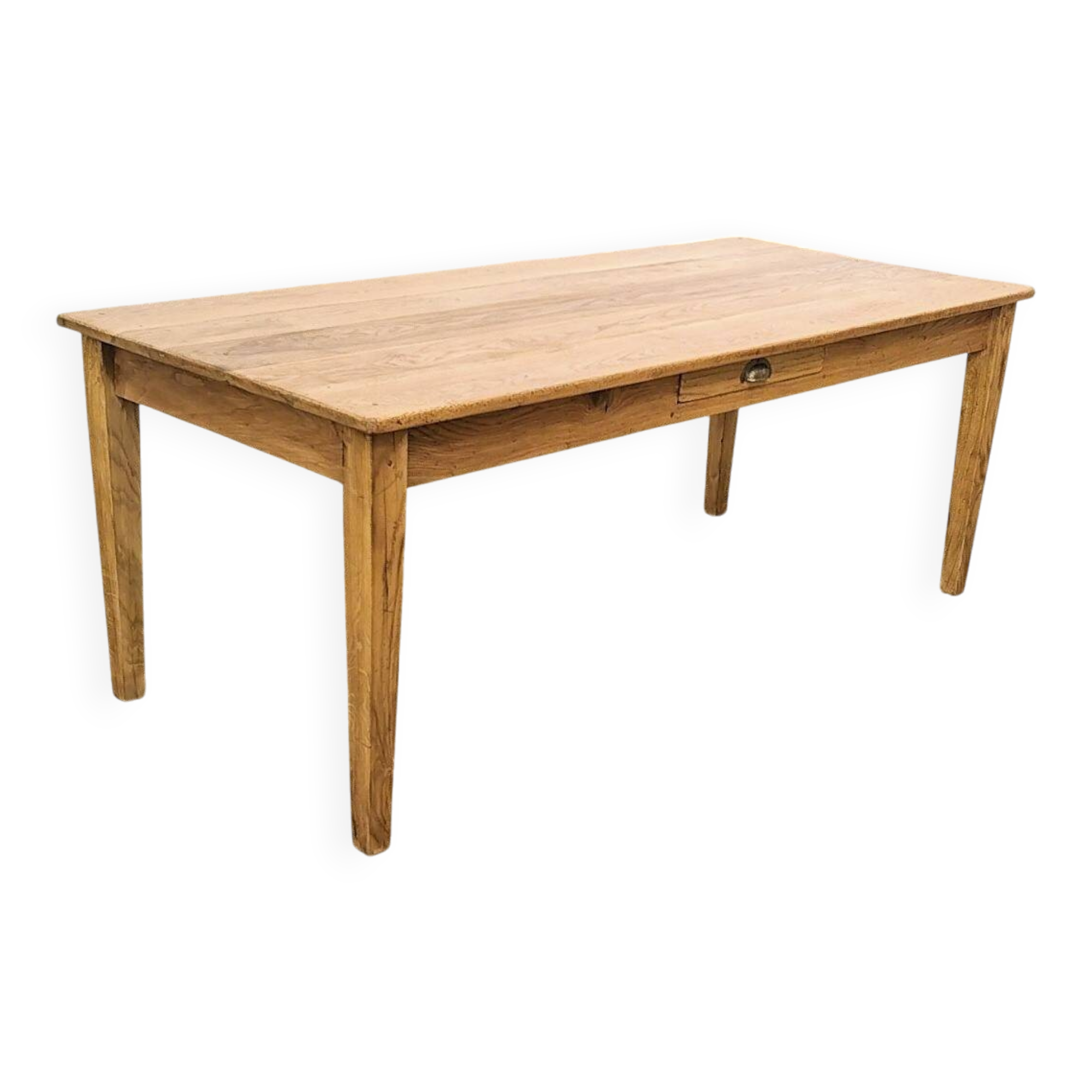 Rustic farmhouse table in solid oak with antique patina finish 200 x 90