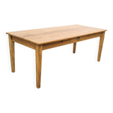 Rustic farmhouse table in solid oak with antique patina finish 200 x 90