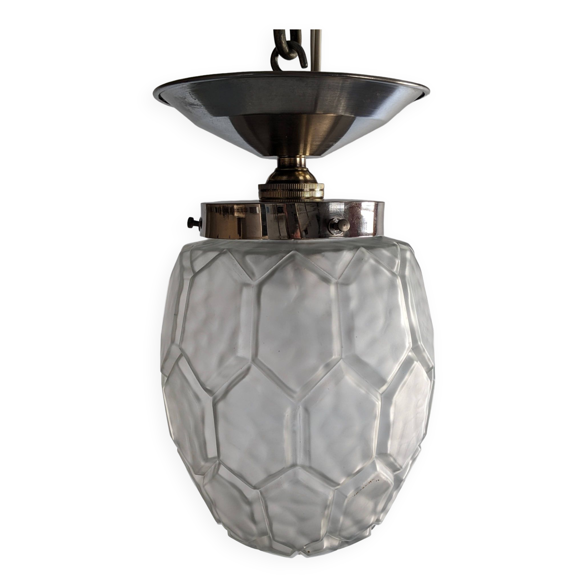 Art Deco ceiling light in frosted glass circa 1920