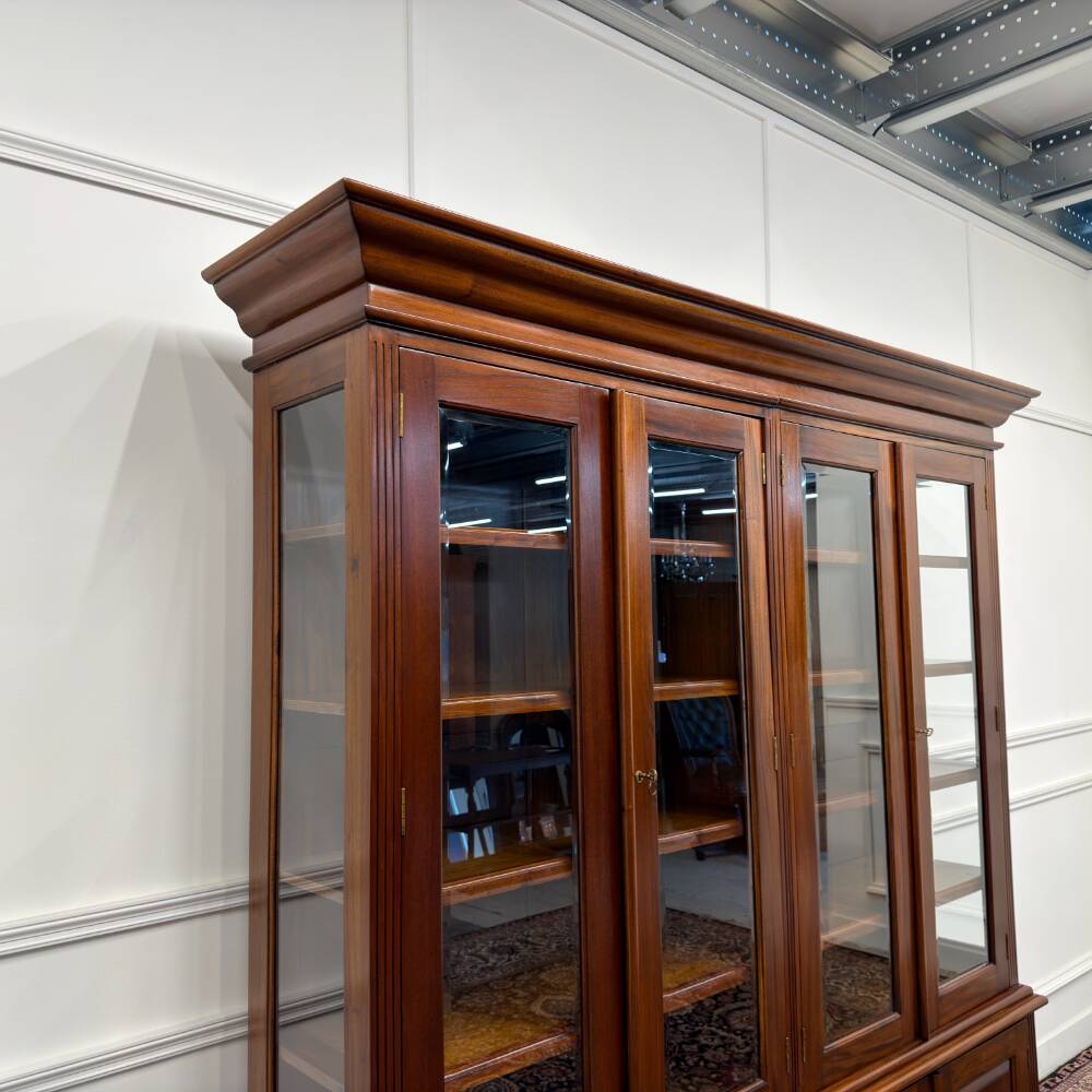 Classic English Bookcase with Glass Doors
