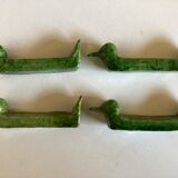 Set of 4 knife holders in varnished earth of Biot 1960