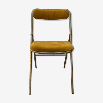 Folding chair velvet ochre
