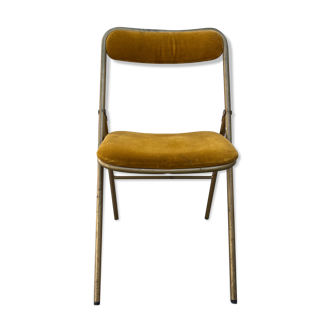 Folding chair velvet ochre