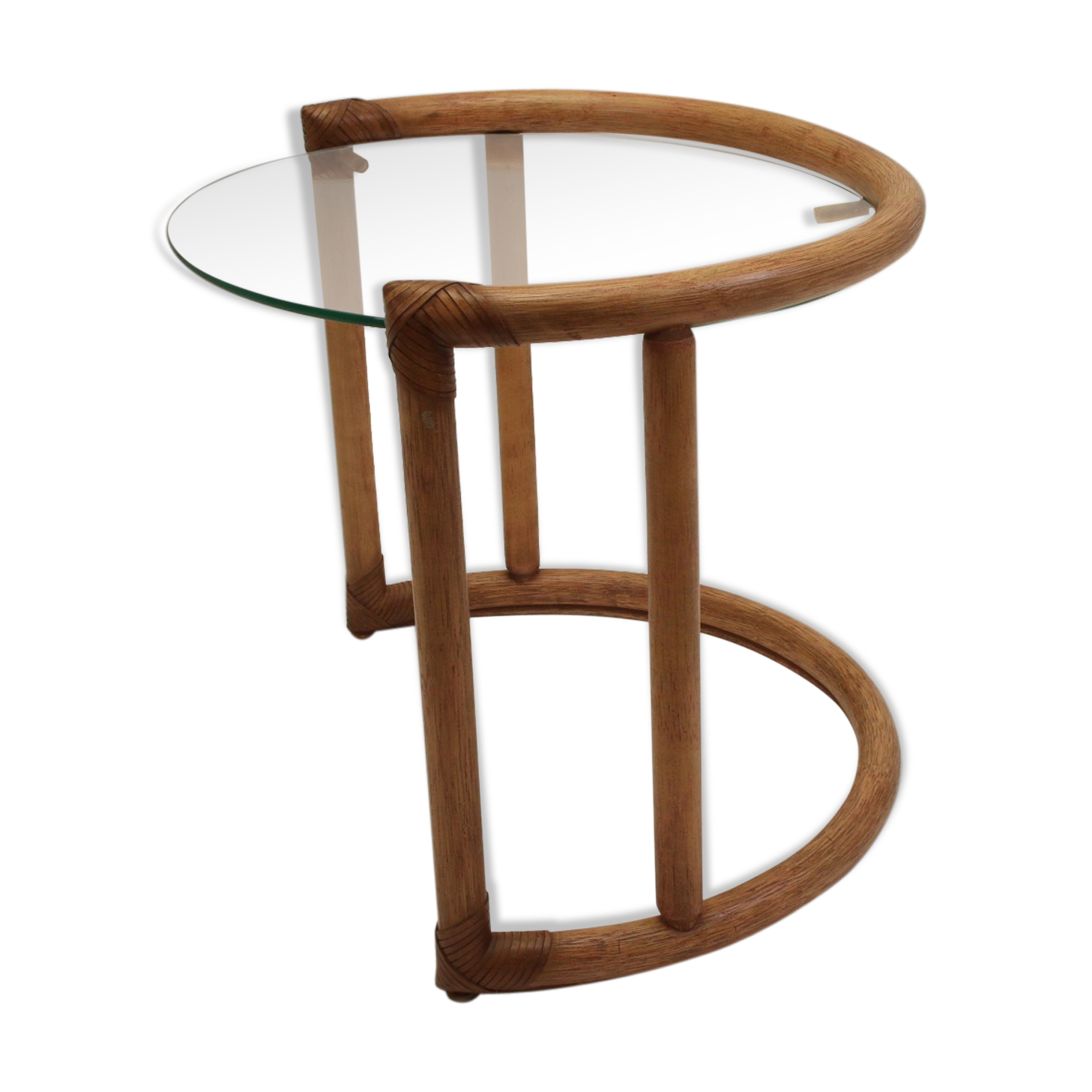 Round bamboo coffee table or side table