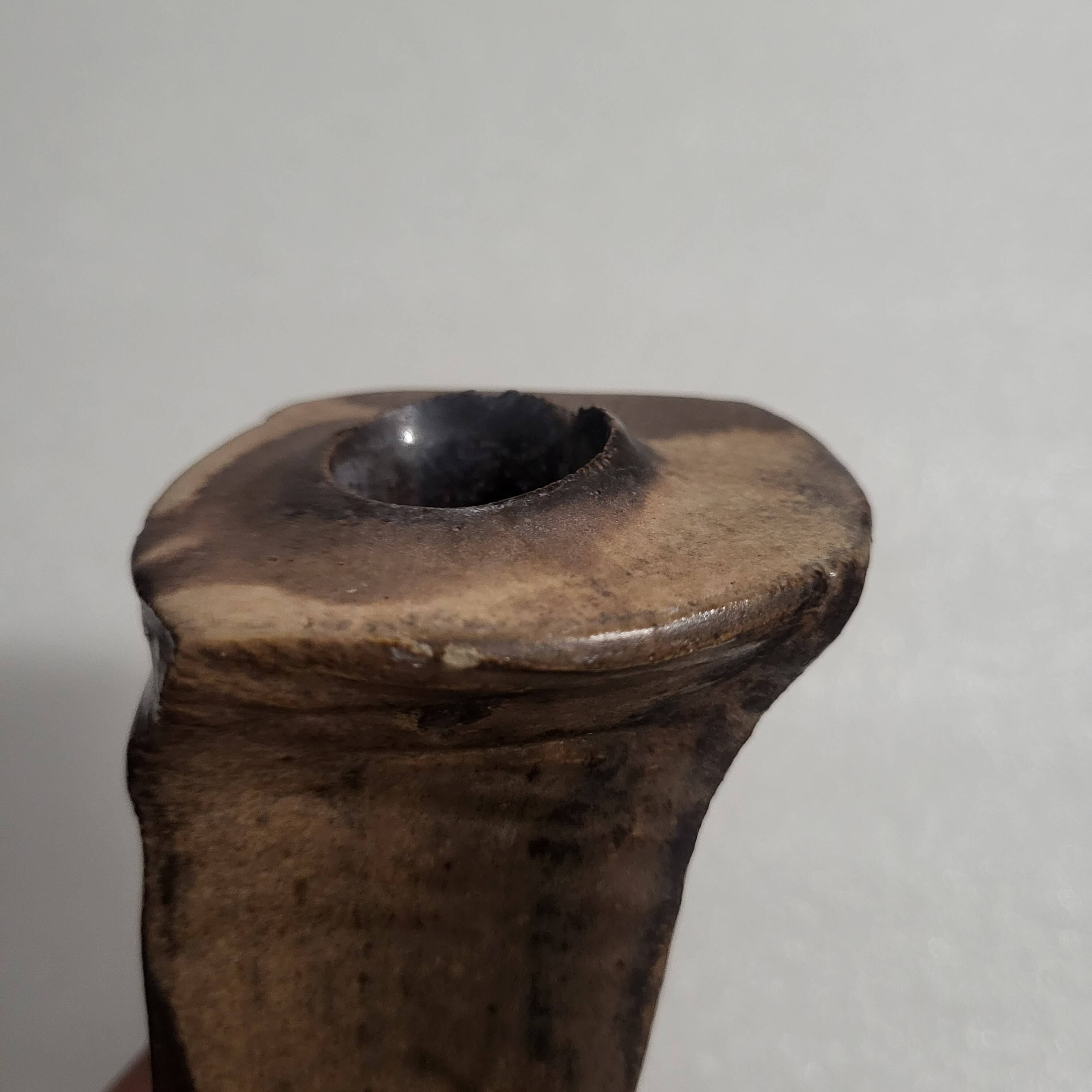 Scandinavian brutalist glazed stoneware vase