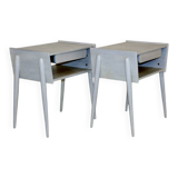 Set of 2 oak bedside tables, Sweden, 1960