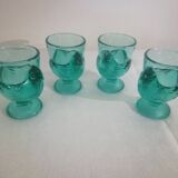 Coquetiers en verre turquoise