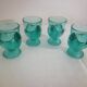 Turquoise glass egg cups