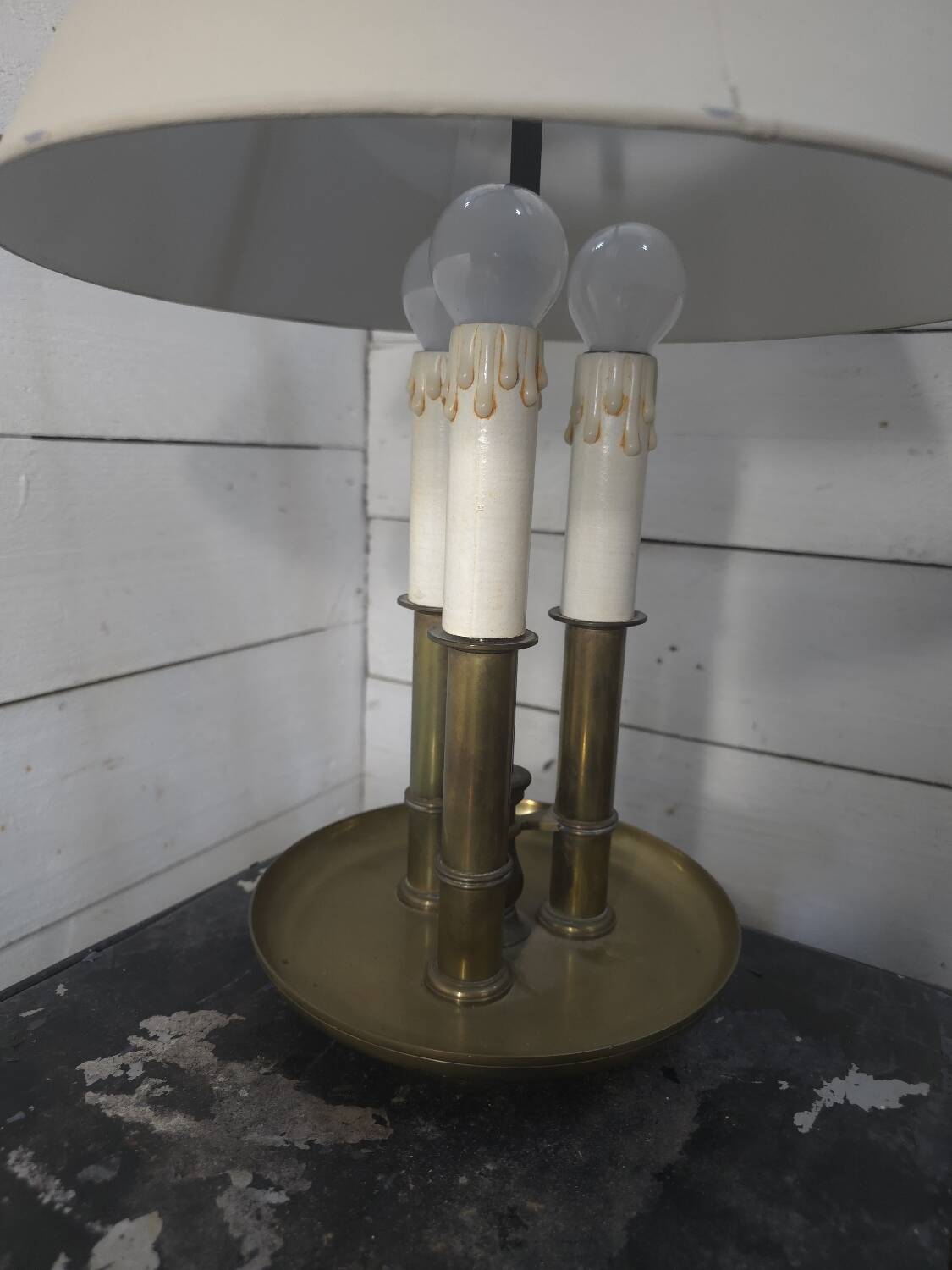 Brass hot water bottle lamp