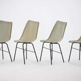 Lot de 4 chaises à manger en fibre de verre, Tchécoslovaquie, années 1960