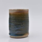 Lot de 3 vases grès émail bleu
