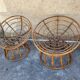 Paire de fauteuils en rotin  ou loveuses années 70