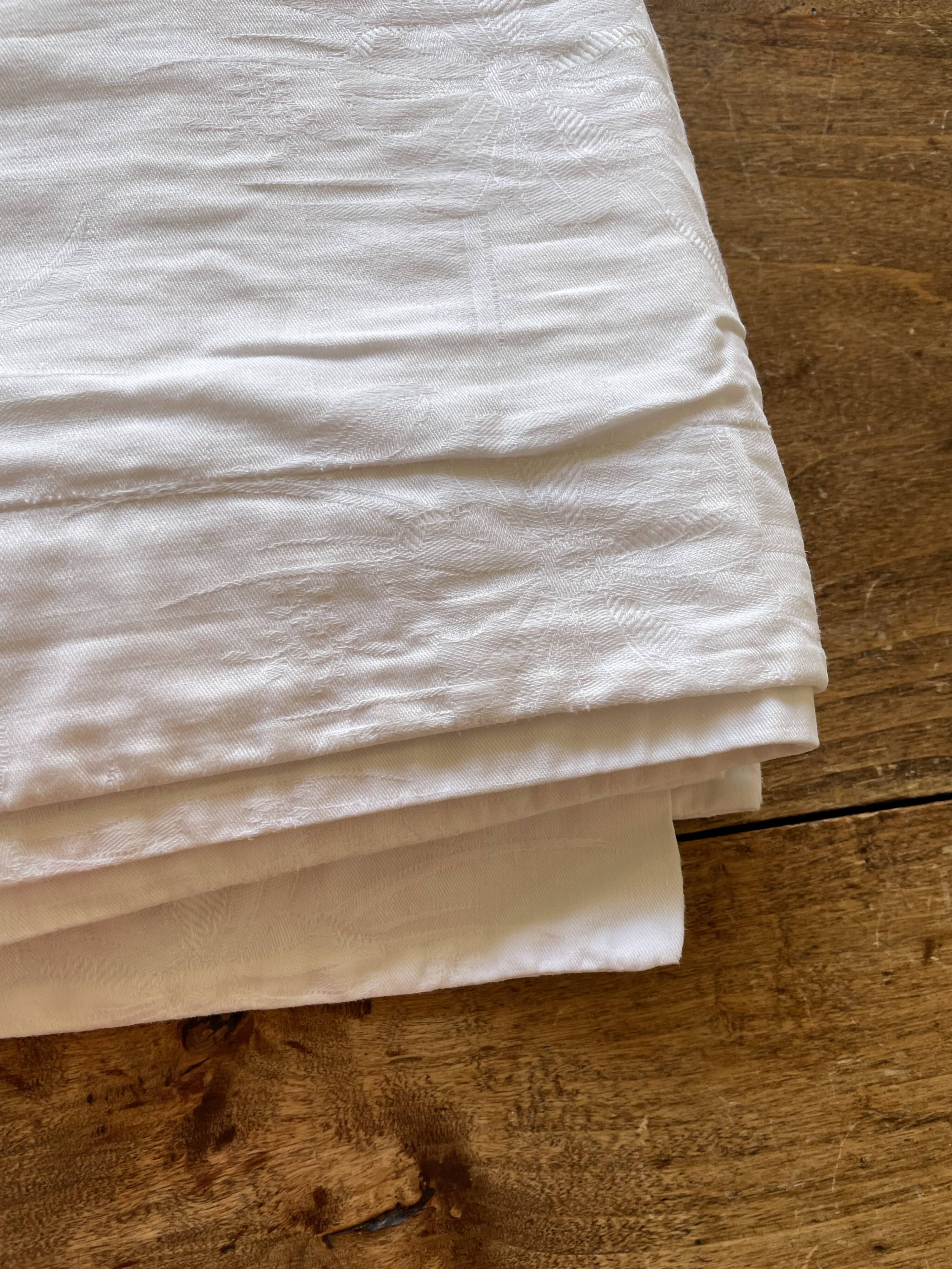 Large vintage pillowcase, retro bedding collection white (1.20)
