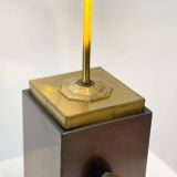Vintage brass agate table lamp, 1970s