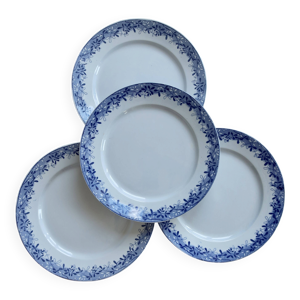 4 assiettes plates faïence - sarreguemines