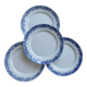 4 antique flat plates from Sarreguemines U&C in the Mimosa blue pattern.