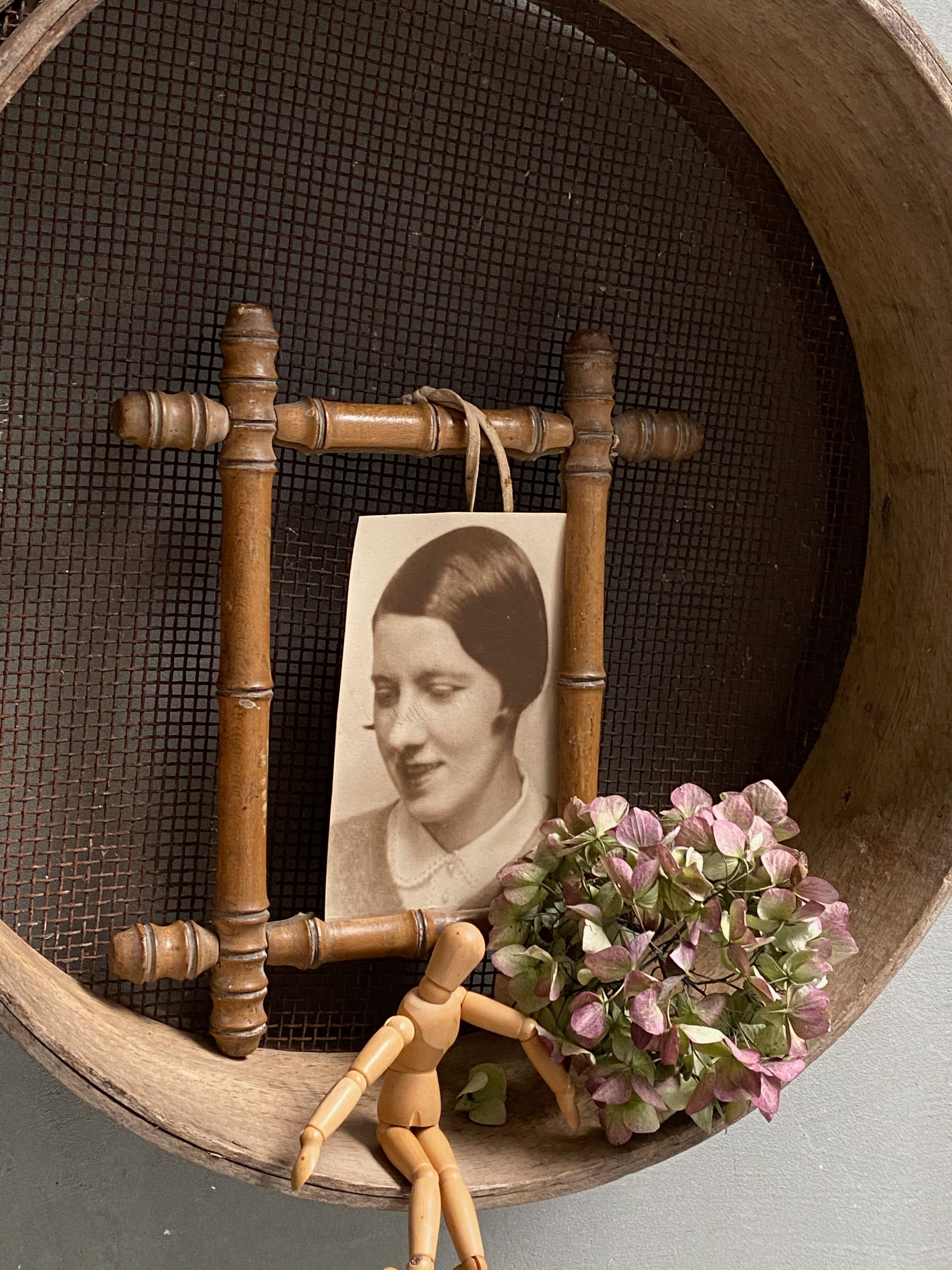 Old large wooden sieve