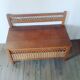 Vintage wooden and wicker bench and storage chest