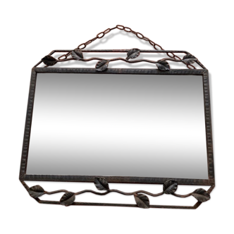 Wrought iron art deco wall mirror