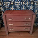 Small wooden veneer Art Deco chest of drawers.
