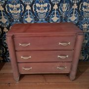 Small veneered wooden Art Deco chest of drawers.