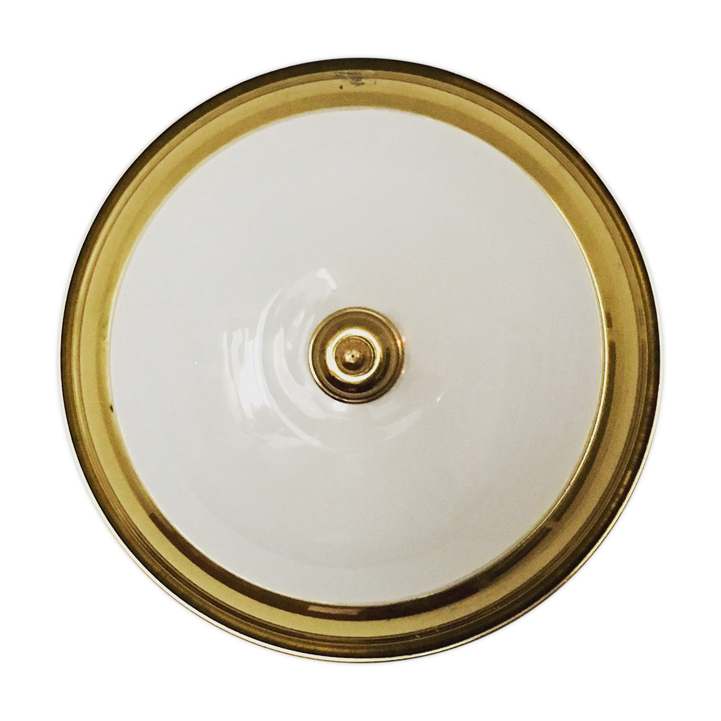Brass and glass wall lamp or flush light