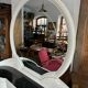 Space Age vanity table with large oval mirror