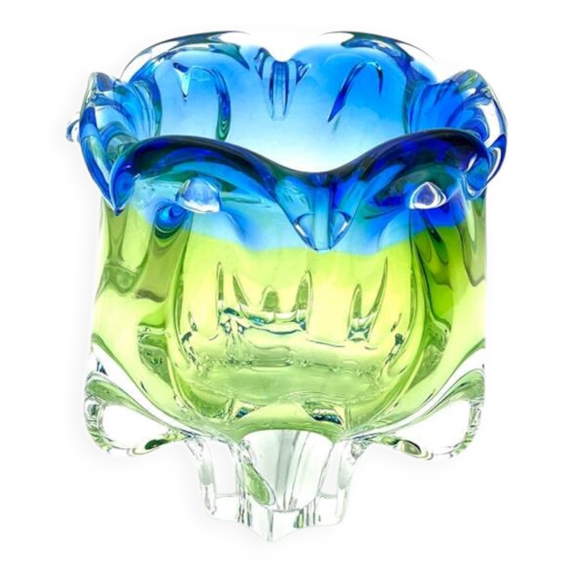 Corolle Vase Massif Hospodka Chřibská Cristal Sommerso Bicolour