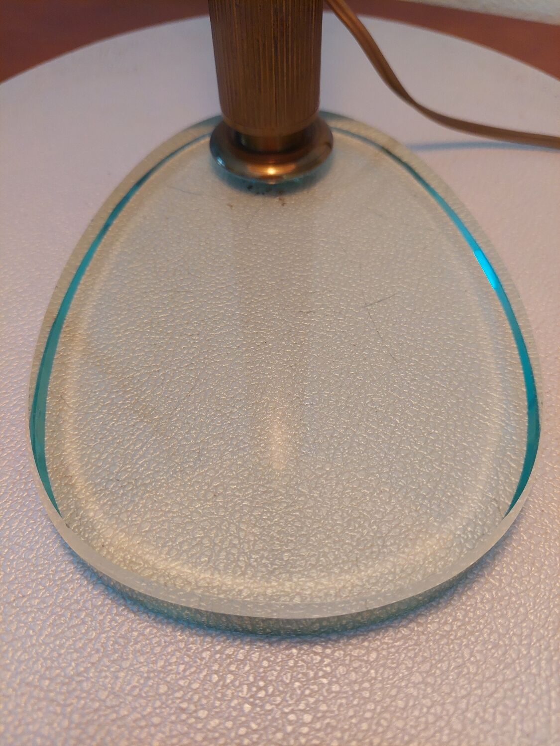 Italian Desk lamp  1950 brass and glass