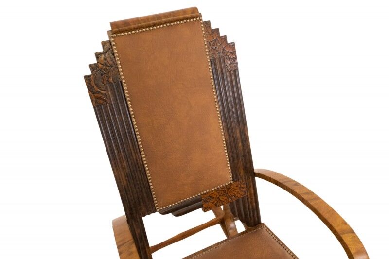 A pair of unique Art Deco rocking chairs, Poland, circa 1930.